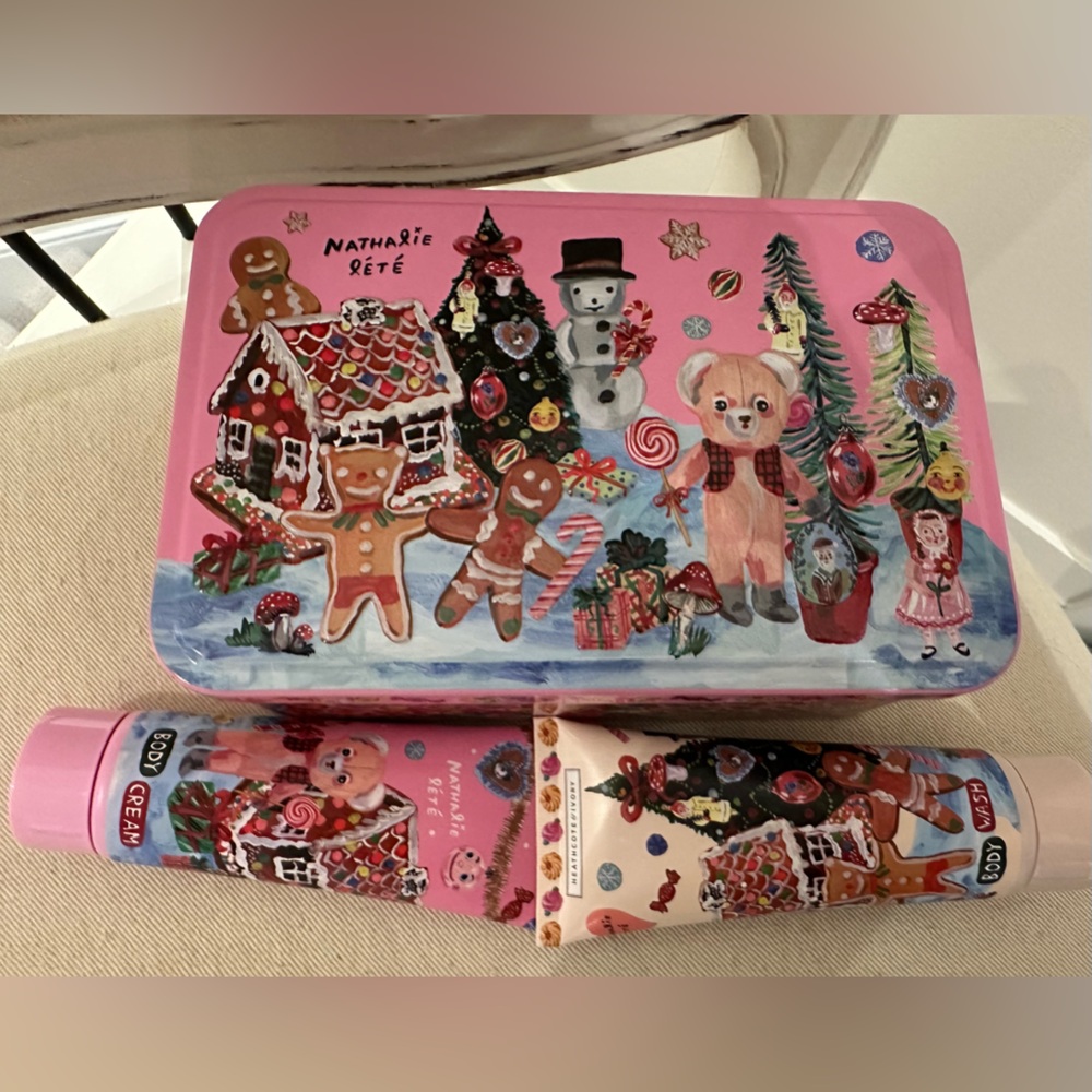 NWT Nathalie Lete Forest Folk Holiday Body Treats Christmas Tin Anthropologie